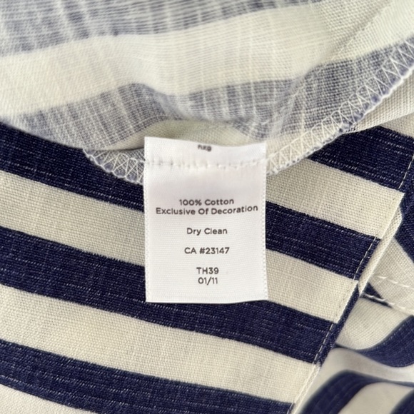 Talbots Navy and White Chevron Fit & Flare Tea Length Dress - Picture 7 of 7